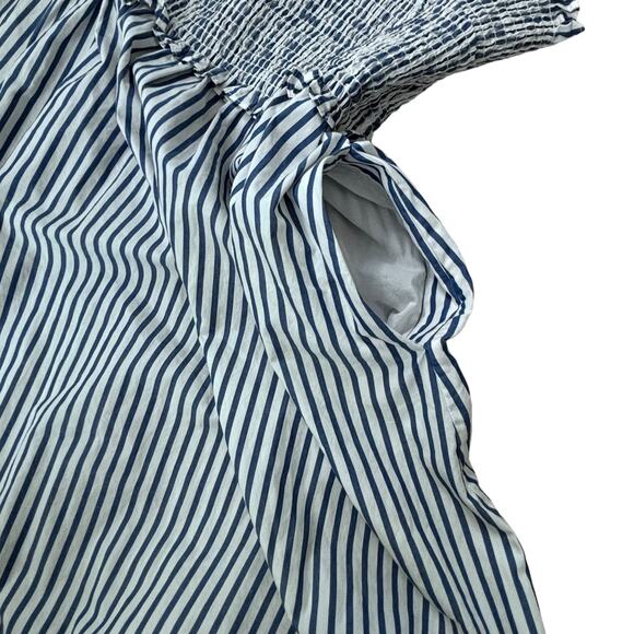 Draper James Smocked Tiered Striped Sleeveless Ruffled Midi Dress Size 1X* - Picture 3 of 10